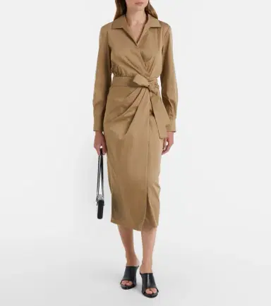 Max Mara Beta cotton-blend satin wrap dress | Thumbnail 7 Max Mara Beta cotton-blend satin wrap dress | Thumbnail 7