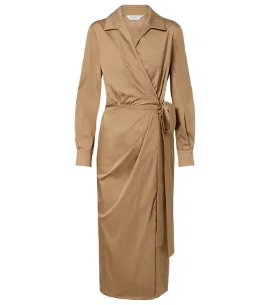 Max Mara Beta cotton-blend satin wrap dress | Thumbnail 1 Max Mara Beta cotton-blend satin wrap dress | Thumbnail 1