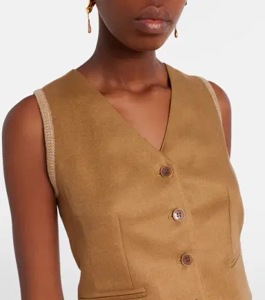 Max Mara Calibri cable-knit linen vest | Thumbnail 6 Max Mara Calibri cable-knit linen vest | Thumbnail 6