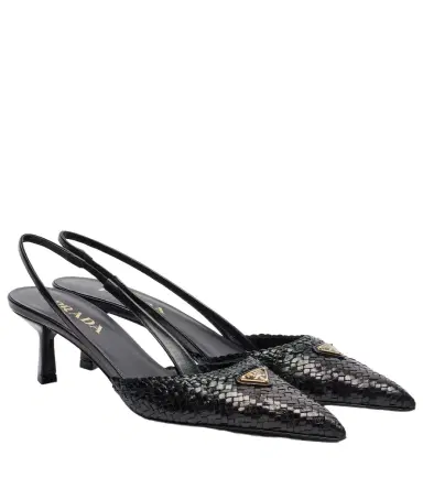 Prada Woven leather slingback pumps | Thumbnail 1 Prada Woven leather slingback pumps | Thumbnail 1