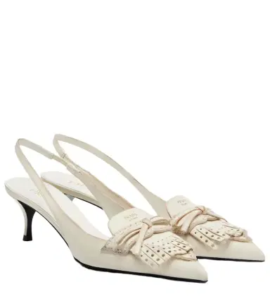 Prada Bow-detail leather slingback pumps | Thumbnail 1 Prada Bow-detail leather slingback pumps | Thumbnail 1