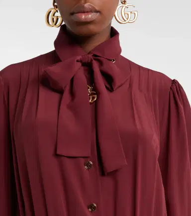 Gucci Pleated silk crêpe de chine midi dress | Thumbnail 2 Gucci Pleated silk crêpe de chine midi dress | Thumbnail 2