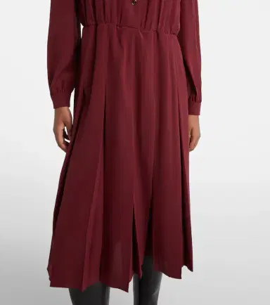 Gucci Pleated silk crêpe de chine midi dress | Thumbnail 4 Gucci Pleated silk crêpe de chine midi dress | Thumbnail 4