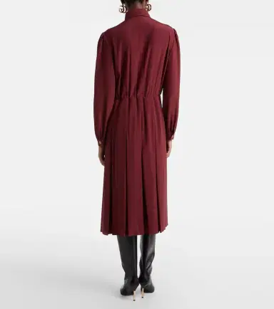 Gucci Pleated silk crêpe de chine midi dress | Thumbnail 5 Gucci Pleated silk crêpe de chine midi dress | Thumbnail 5