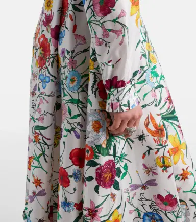 Gucci Floral belted silk twill gown | Thumbnail 2 Gucci Floral belted silk twill gown | Thumbnail 2