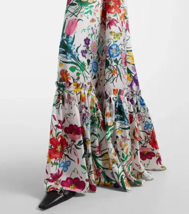 Gucci Floral belted silk twill gown | Thumbnail 5 Gucci Floral belted silk twill gown | Thumbnail 5
