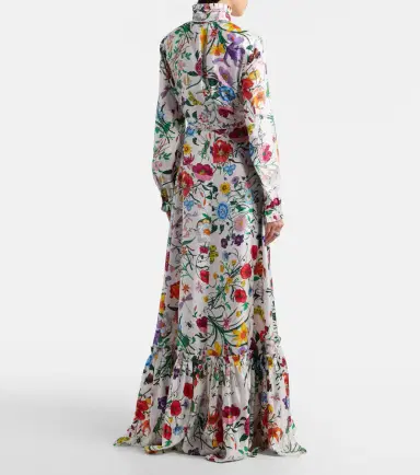 Gucci Floral belted silk twill gown | Thumbnail 7 Gucci Floral belted silk twill gown | Thumbnail 7