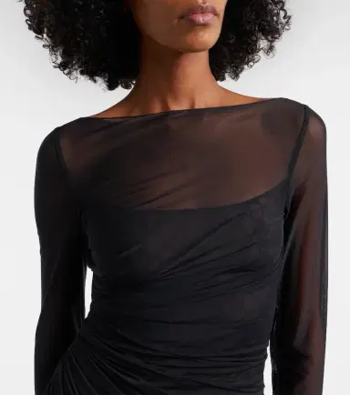 Gucci GG feather-trimmed sheer gown | Thumbnail 5 Gucci GG feather-trimmed sheer gown | Thumbnail 5