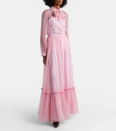 Gucci GG tie-neck printed chiffon shirt | Thumbnail 2 Gucci GG tie-neck printed chiffon shirt | Thumbnail 2