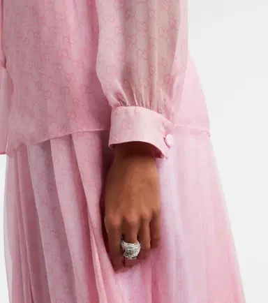 Gucci GG tie-neck printed chiffon shirt | Thumbnail 6 Gucci GG tie-neck printed chiffon shirt | Thumbnail 6