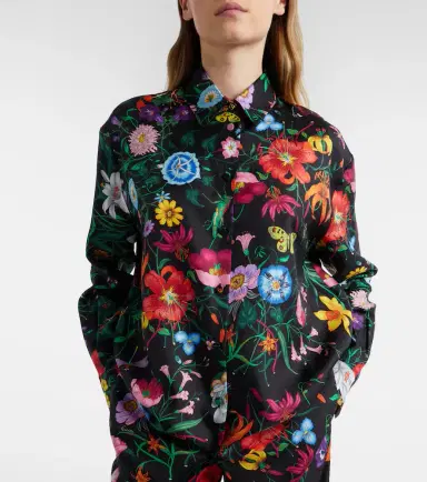 Gucci Flora silk twill shirt | Thumbnail 6 Gucci Flora silk twill shirt | Thumbnail 6