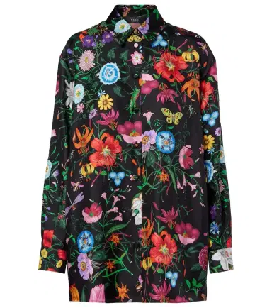 Gucci Flora silk twill shirt | Thumbnail 1 Gucci Flora silk twill shirt | Thumbnail 1