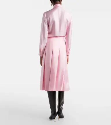 Gucci Pleated silk twill midi skirt | Thumbnail 3 Gucci Pleated silk twill midi skirt | Thumbnail 3