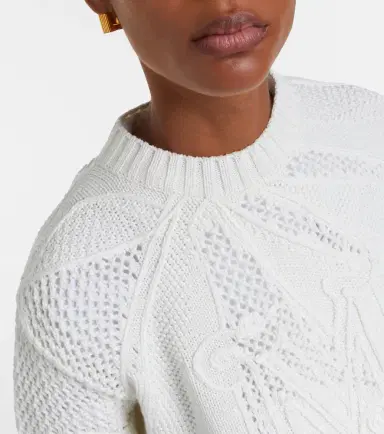 Max Mara Salvo open-knit cotton sweater | Thumbnail 3 Max Mara Salvo open-knit cotton sweater | Thumbnail 3