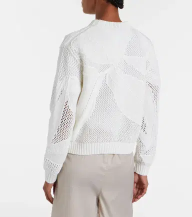 Max Mara Salvo open-knit cotton sweater | Thumbnail 4 Max Mara Salvo open-knit cotton sweater | Thumbnail 4