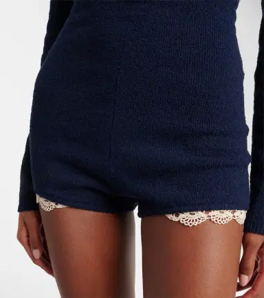 Magda Butrym Lace-trimmed knitted cotton-blend romper | Thumbnail 2 Magda Butrym Lace-trimmed knitted cotton-blend romper | Thumbnail 2