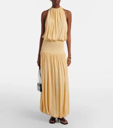 TOTEME Gathered jersey maxi dress | Thumbnail 4 TOTEME Gathered jersey maxi dress | Thumbnail 4