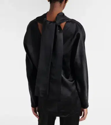 Toteme Draped satin blouse | Thumbnail 4 Toteme Draped satin blouse | Thumbnail 4