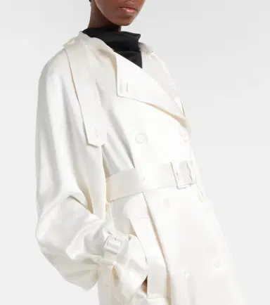 Toteme Belted double-breasted satin trench coat | Thumbnail 4 Toteme Belted double-breasted satin trench coat | Thumbnail 4