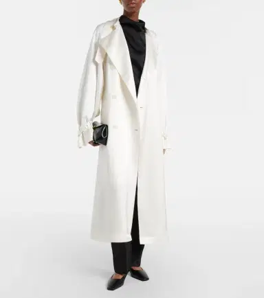 Toteme Belted double-breasted satin trench coat | Thumbnail 5 Toteme Belted double-breasted satin trench coat | Thumbnail 5