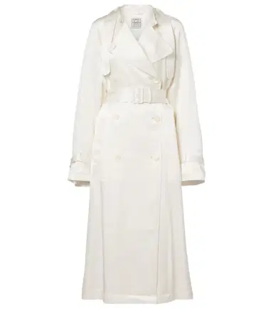 Toteme Belted double-breasted satin trench coat | Thumbnail 1 Toteme Belted double-breasted satin trench coat | Thumbnail 1