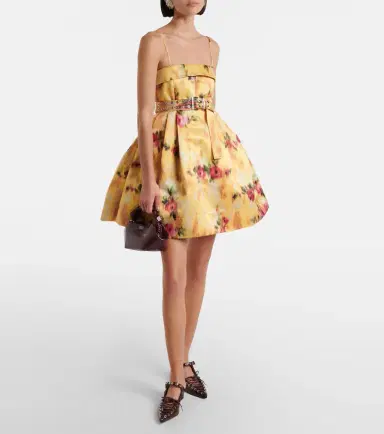 Ganni Pleated printed satin minidress | Thumbnail 3 Ganni Pleated printed satin minidress | Thumbnail 3