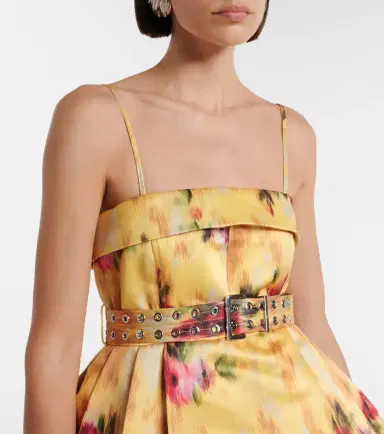Ganni Pleated printed satin minidress | Thumbnail 4 Ganni Pleated printed satin minidress | Thumbnail 4