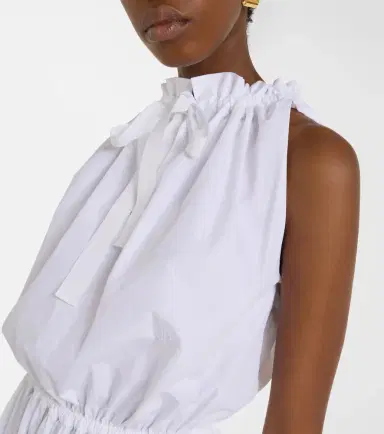 Patou Gathered cotton midi dress | Thumbnail 4 Patou Gathered cotton midi dress | Thumbnail 4