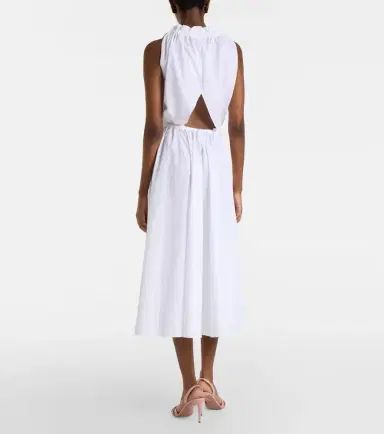 Patou Gathered cotton midi dress | Thumbnail 5 Patou Gathered cotton midi dress | Thumbnail 5
