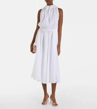 Patou Gathered cotton midi dress | Thumbnail 6 Patou Gathered cotton midi dress | Thumbnail 6