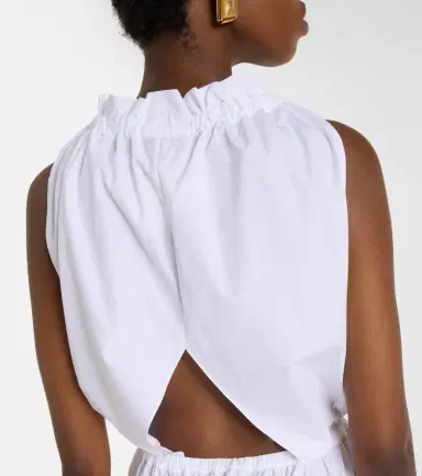 Patou Gathered cotton midi dress | Thumbnail 7 Patou Gathered cotton midi dress | Thumbnail 7