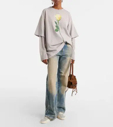 Acne Studios Suede-trimmed leather sneakers | Thumbnail 5 Acne Studios Suede-trimmed leather sneakers | Thumbnail 5