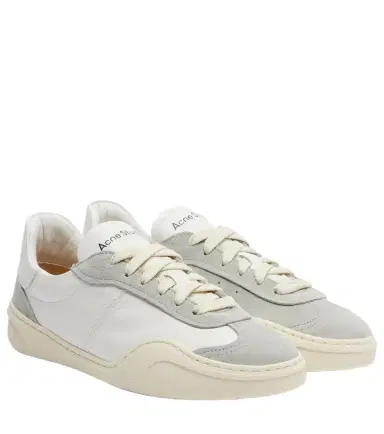 Acne Studios Suede-trimmed leather sneakers | Thumbnail 1 Acne Studios Suede-trimmed leather sneakers | Thumbnail 1