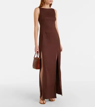 Staud Costa linen-blend maxi dress | Thumbnail 4 Staud Costa linen-blend maxi dress | Thumbnail 4