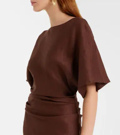 Staud Amelie linen-blend midi dress | Thumbnail 6 Staud Amelie linen-blend midi dress | Thumbnail 6