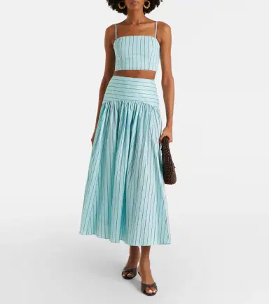 Staud Procida striped cotton-blend maxi skirt | Thumbnail 4 Staud Procida striped cotton-blend maxi skirt | Thumbnail 4