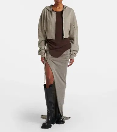 Rick Owens Cotton-blend jersey maxi skirt | Thumbnail 3 Rick Owens Cotton-blend jersey maxi skirt | Thumbnail 3