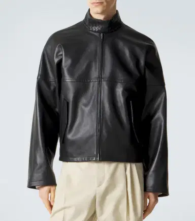 Bottega Veneta Intrecciato leather blouson jacket | Thumbnail 3 Bottega Veneta Intrecciato leather blouson jacket | Thumbnail 3