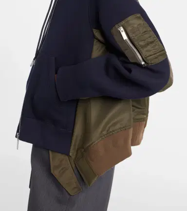 Sacai Paneled zip-up hoodie | Thumbnail 2 Sacai Paneled zip-up hoodie | Thumbnail 2