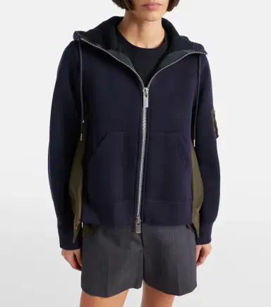 Sacai Paneled zip-up hoodie | Thumbnail 4 Sacai Paneled zip-up hoodie | Thumbnail 4
