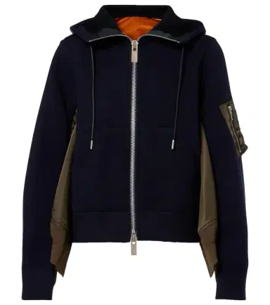 Sacai Paneled zip-up hoodie | Thumbnail 1 Sacai Paneled zip-up hoodie | Thumbnail 1