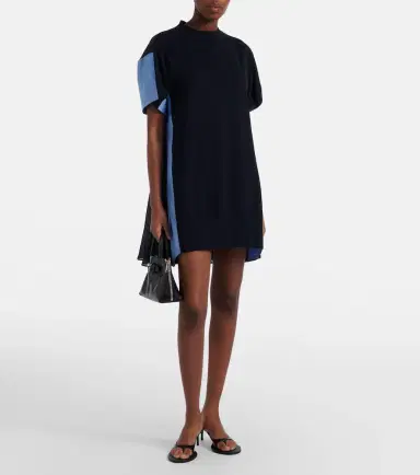 Sacai Paneled cotton-blend minidress | Thumbnail 4 Sacai Paneled cotton-blend minidress | Thumbnail 4