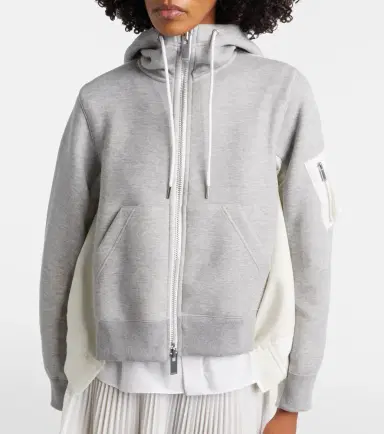 Sacai Paneled zip-up hoodie | Thumbnail 2 Sacai Paneled zip-up hoodie | Thumbnail 2