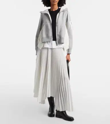 Sacai Paneled zip-up hoodie | Thumbnail 4 Sacai Paneled zip-up hoodie | Thumbnail 4