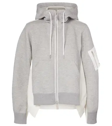 Sacai Paneled zip-up hoodie | Thumbnail 1 Sacai Paneled zip-up hoodie | Thumbnail 1