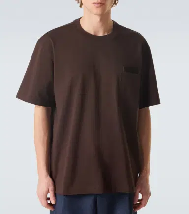 Bottega Veneta Suede-trimmed cotton jersey T-shirt | Thumbnail 3 Bottega Veneta Suede-trimmed cotton jersey T-shirt | Thumbnail 3