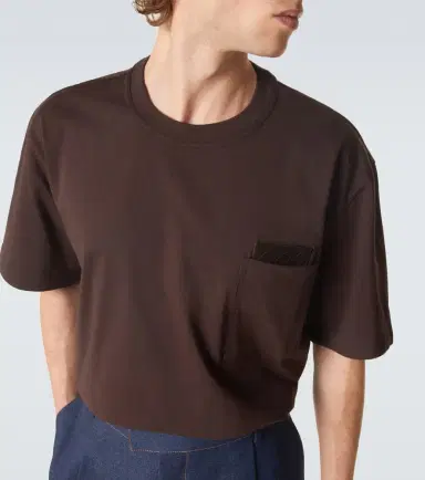 Bottega Veneta Suede-trimmed cotton jersey T-shirt | Thumbnail 5 Bottega Veneta Suede-trimmed cotton jersey T-shirt | Thumbnail 5