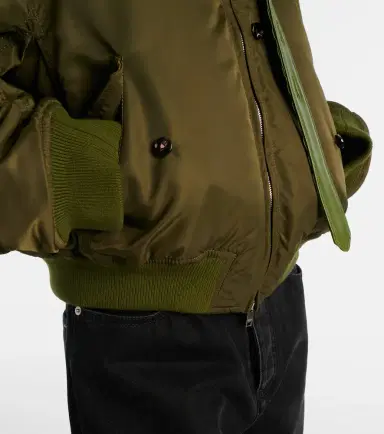 Bottega Veneta Intrecciato leather-trimmed bomber jacket | Thumbnail 3 Bottega Veneta Intrecciato leather-trimmed bomber jacket | Thumbnail 3