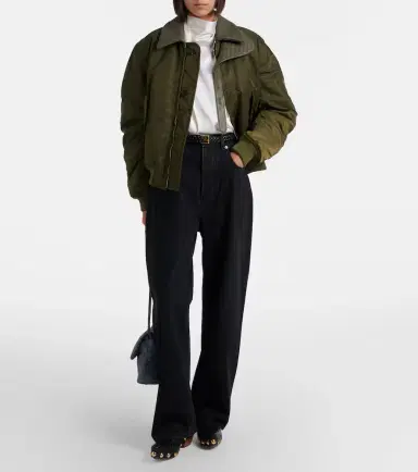 Bottega Veneta Intrecciato leather-trimmed bomber jacket | Thumbnail 5 Bottega Veneta Intrecciato leather-trimmed bomber jacket | Thumbnail 5