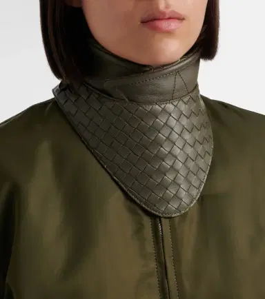 Bottega Veneta Intrecciato leather-trimmed bomber jacket | Thumbnail 6 Bottega Veneta Intrecciato leather-trimmed bomber jacket | Thumbnail 6